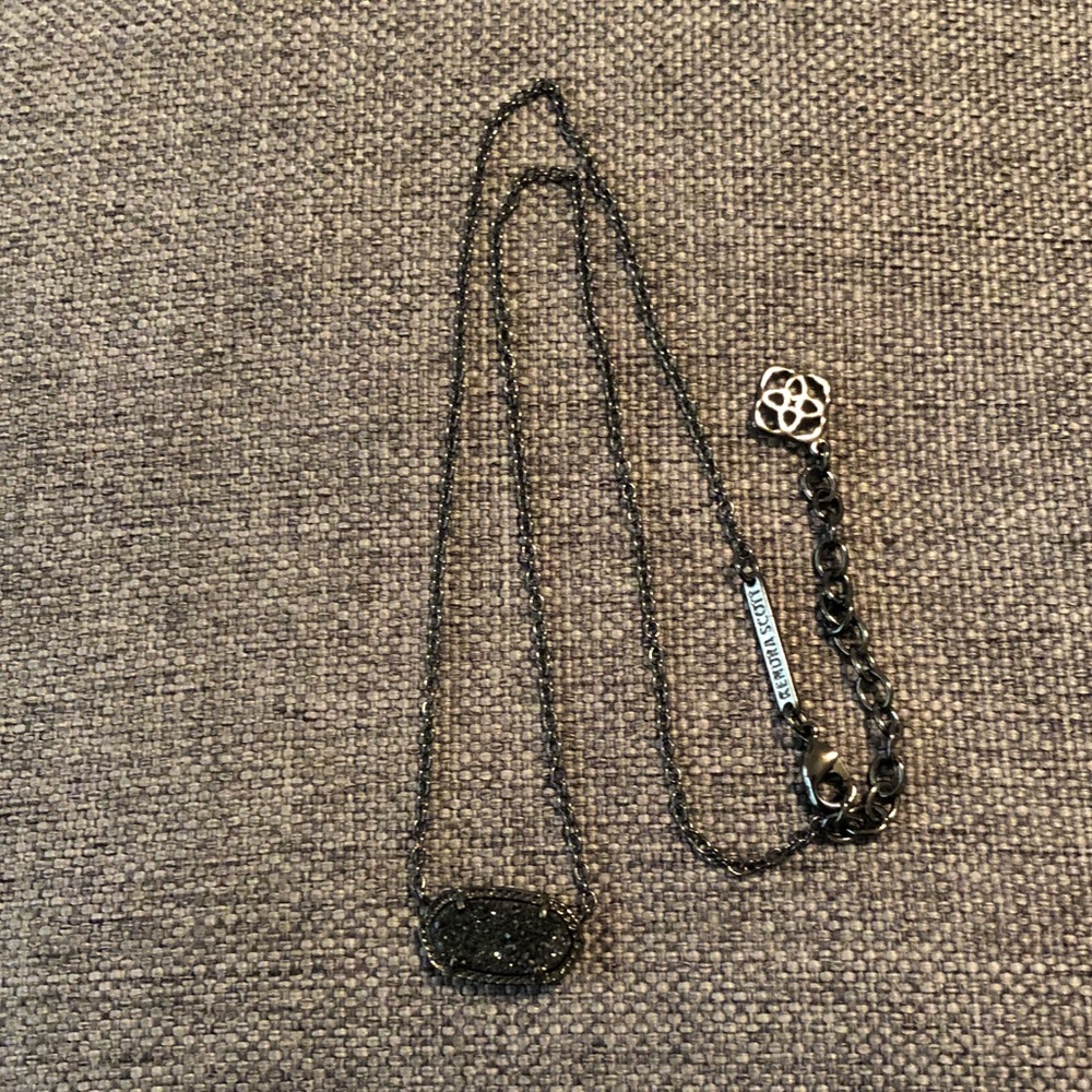 Kendra Scott Gunmetal Drusy Elisa necklace